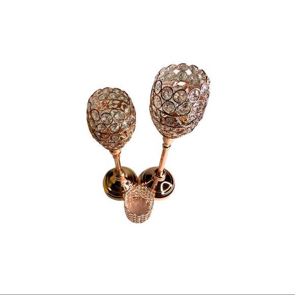 Blush/Rose Gold Acrylic Goblet Votive Candleholder - Picture 4 of 12